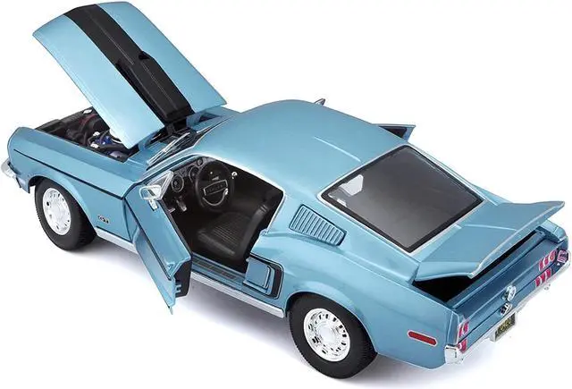 Alt view image 4 of 5 - Maisto 31167bl 1968 Ford Mustang CJ Cobra Jet Blue 1-18 Diecast Model Car