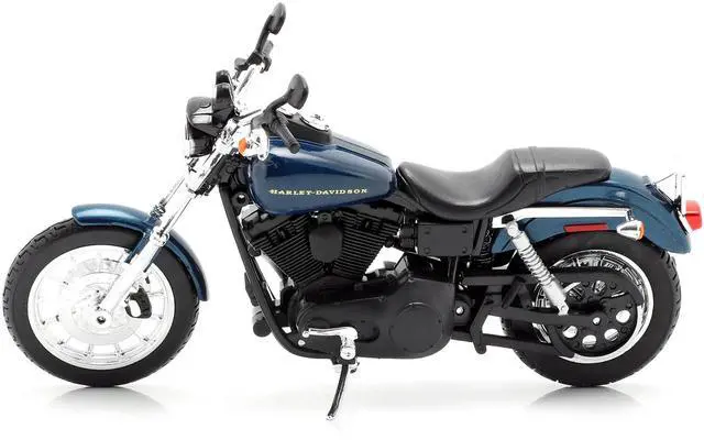 Alt view image 2 of 6 - 2004 Harley-Davidson Dyna Super Glide Sport Blue 1/12 Diecast Motorcycle Model by Maisto