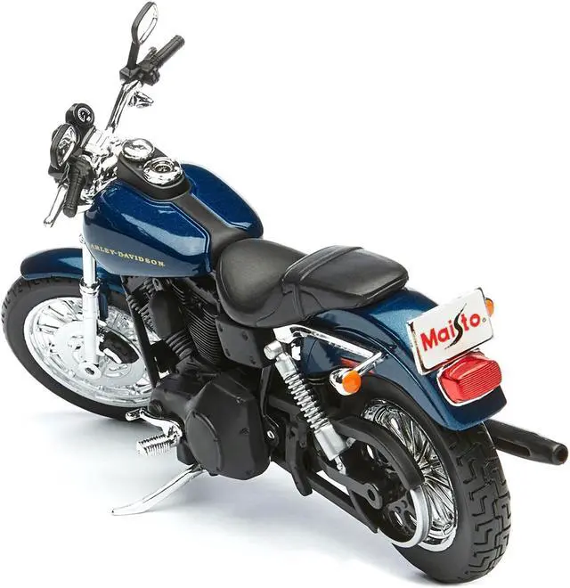 Alt view image 4 of 6 - 2004 Harley-Davidson Dyna Super Glide Sport Blue 1/12 Diecast Motorcycle Model by Maisto