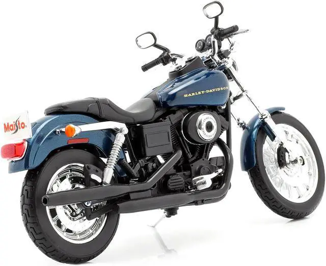 Alt view image 3 of 6 - 2004 Harley-Davidson Dyna Super Glide Sport Blue 1/12 Diecast Motorcycle Model by Maisto