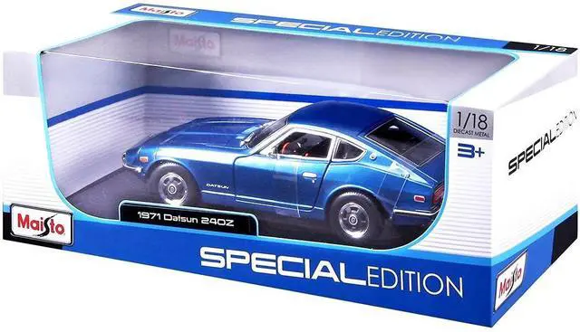 Alt view image 5 of 6 - 1971 Datsun 240z Blue Metallic 1/18 Diecast Model Car by Maisto