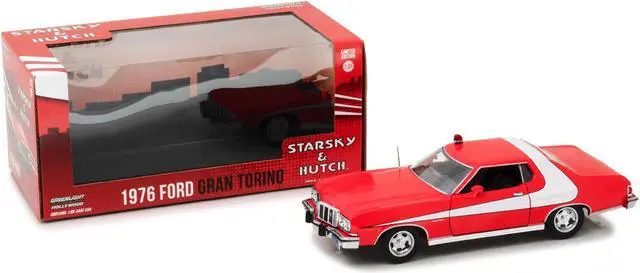 Alt view image 3 of 8 - 1976 Ford Gran Torino Red with White Stripes "Starsky and Hutch" (1975-1979) TV Series 1/24 Diecast Model Car by Greenlight