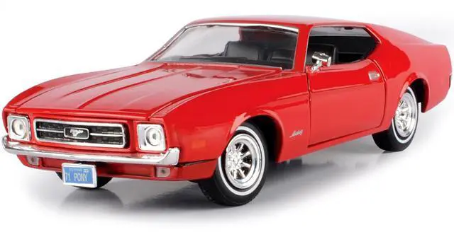 Alt view image 4 of 6 - 1971 Ford Mustang Sportsroof Red 1/24 Diecast Model Car by Motormax
