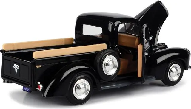 Alt view image 3 of 3 - 1940 Ford Pickup Truck Black 1/24 Diecast Model Car by Motormax