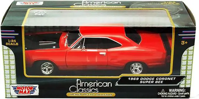 Main image of 1969 Dodge Coronet Super Bee Red 1/24 Diecast Model Car by Motormax