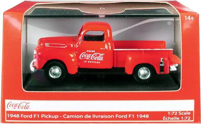 Alt view image 5 of 5 - 1948 Ford F1 Pickup Truck "Coca-Cola" Red 1/72 Diecast Model Car by Motorcity Classics