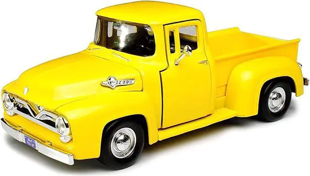 Alt view image 2 of 3 - 1955 Ford F-100 Pickup Truck Yellow 1/24 Diecast Model Car by Motormax