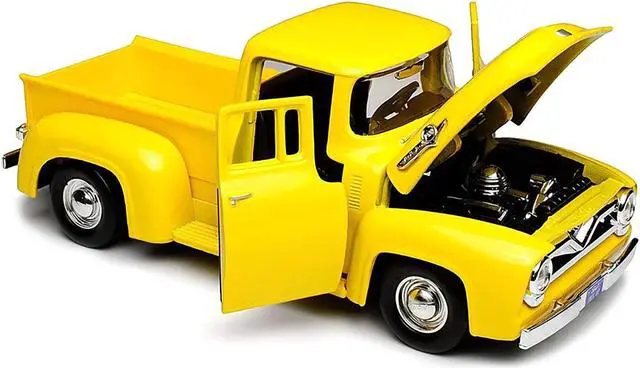 Alt view image 3 of 3 - 1955 Ford F-100 Pickup Truck Yellow 1/24 Diecast Model Car by Motormax