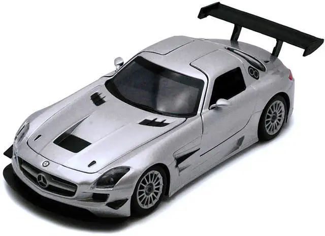 Alt view image 2 of 3 - Mercedes SLS AMG GT3 Silver 1/24 Diecast Car Model by Motormax
