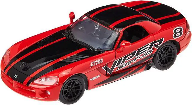 Alt view image 2 of 6 - 2003 Dodge Viper SRT-10 #8 Red with Black Stripes "GT Racing" Series 1/24 Diecast Model Car by Motormax