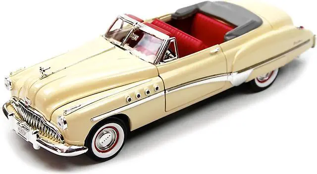 Alt view image 2 of 3 - 1949 Buick Roadmaster Cream with Red Interior 1/18 Diecast Model Car by Motormax