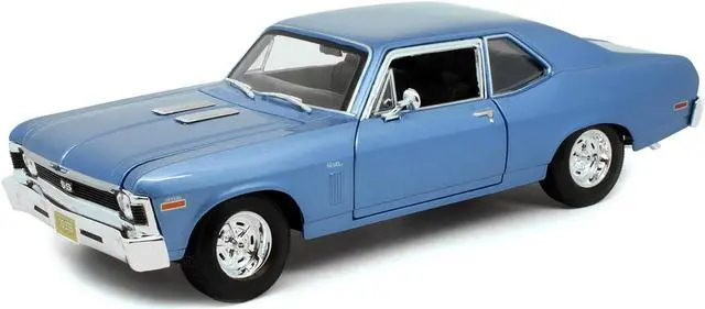 Alt view image 3 of 5 - Maisto 31132bl 1970 Chevrolet Nova SS Coupe Blue 1-18 Diecast Model Car