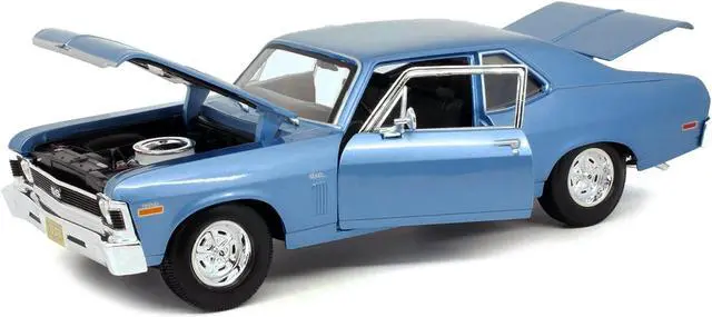 Alt view image 4 of 5 - Maisto 31132bl 1970 Chevrolet Nova SS Coupe Blue 1-18 Diecast Model Car