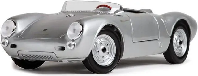 Alt view image 2 of 4 - Porsche 550 A Spyder Silver 1/18 Diecast Model Car by Maisto
