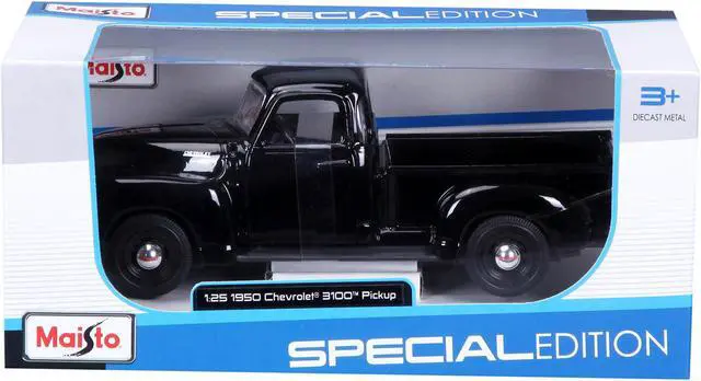 Alt view image 3 of 3 - 1950 Chevrolet 3100 Pickup Truck Black 1/25 Diecast Model Car by Maisto