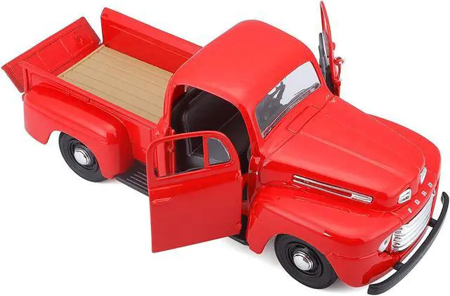 Alt view image 3 of 3 - 1948 Ford F-1 Pickup Truck Red 1/25 Diecast Model Car by Maisto