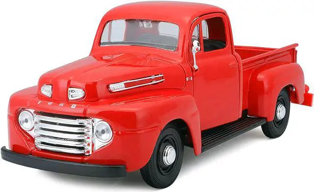 Alt view image 2 of 3 - 1948 Ford F-1 Pickup Truck Red 1/25 Diecast Model Car by Maisto