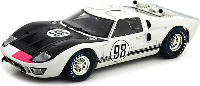 Alt view image 3 of 7 - 1966 Ford GT-40 MK 2 #98 White 1/18 Diecast Car Model by Shelby Collectibles