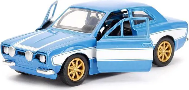 Alt view image 2 of 7 - Brian's Ford Escort Light Blue with White Stripes "Fast & Furious" Movie 1/32 Diecast Model Car by Jada