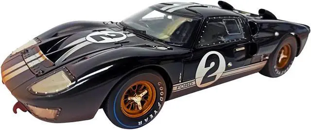 Alt view image 2 of 4 - 1966 Ford GT-40 MK II #2 Black with Silver Stripes After Race (Dirty Version) 1/18 Diecast Model Car by Shelby Collectibles