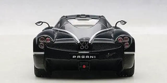 Alt view image 3 of 4 - Pagani Huayra Black with Silver Stripes 1/43 Diecast Model Car by Autoart