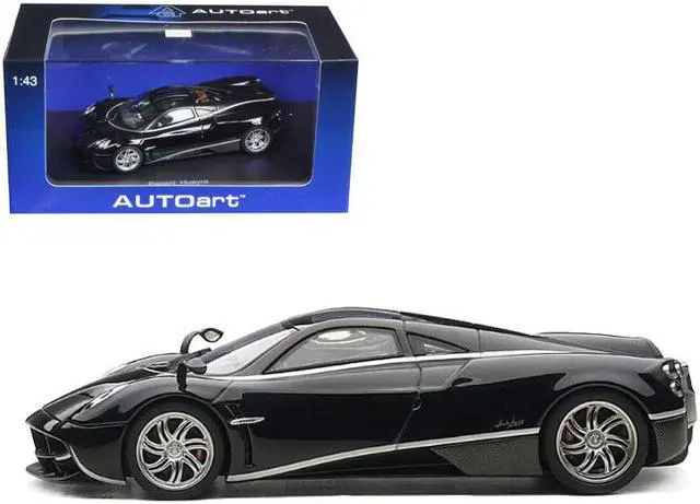 Main image of Pagani Huayra Black with Silver Stripes 1/43 Diecast Model Car by Autoart