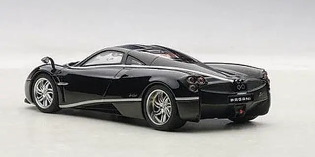 Alt view image 2 of 4 - Pagani Huayra Black with Silver Stripes 1/43 Diecast Model Car by Autoart