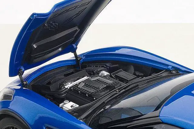 Alt view image 4 of 5 - Chevrolet Corvette Stingray C7 Z06 Laguna Blue Tintcoat 1/18 Model Car by Autoart