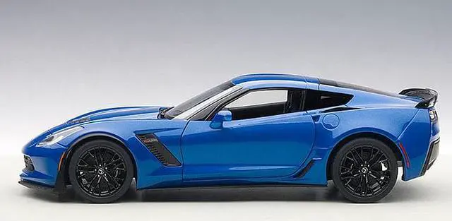 Alt view image 2 of 5 - Chevrolet Corvette Stingray C7 Z06 Laguna Blue Tintcoat 1/18 Model Car by Autoart
