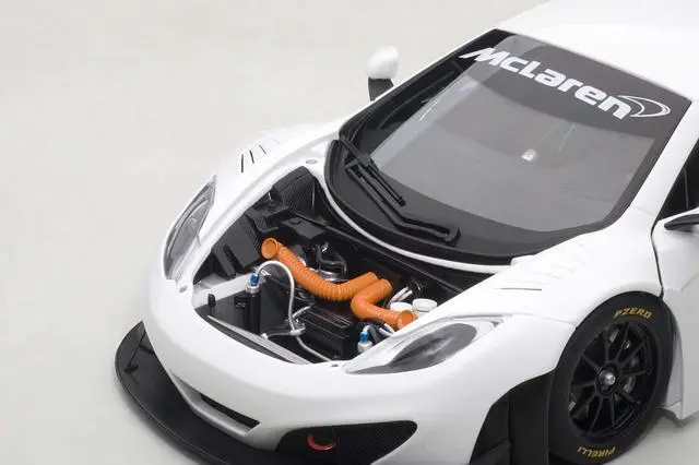 Alt view image 3 of 5 - Mclaren 12C GT3 White 1/18 Diecast Model Car by Autoart