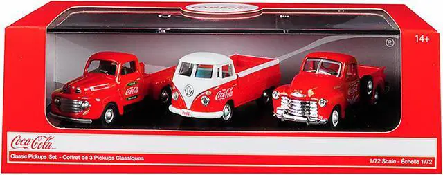 Alt view image 3 of 3 - "Classic Pickups" Gift Set of 3 Pickup Trucks "Coca Cola" 1/72 Diecast Model Cars by Motorcity Classics