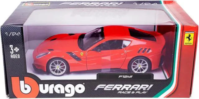 Alt view image 3 of 3 - Ferrari F12 TDF Red 1/24 Diecast Model Car by Bburago