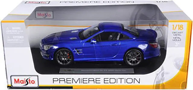 Alt view image 4 of 4 - 2012 Mercedes SL 63 AMG Blue 1/18 Diecast Car Model by Maisto