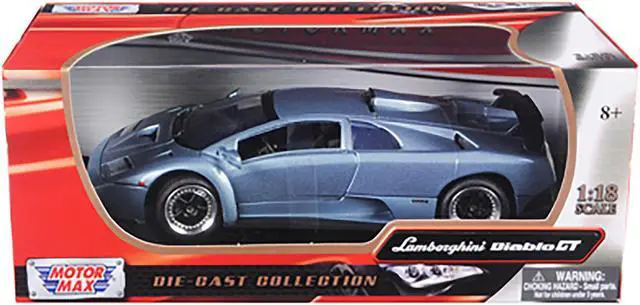 Alt view image 2 of 2 - Lamborghini Diablo GT Silver 1/18 Diecast Model Car by Motormax