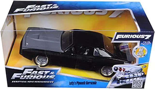 Alt view image 3 of 3 - Letty's Plymouth Barracuda Matt Black Fast & Furious 7" Movie 1/24 Diecast Model Car by Jada"