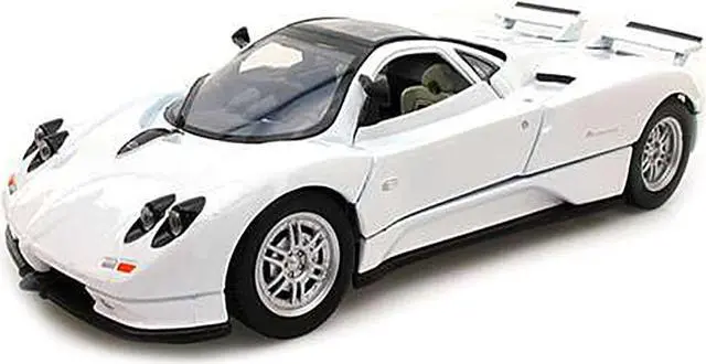 Alt view image 2 of 6 - Pagani Zonda C12 White 1/24 Diecast Car Model by Motormax