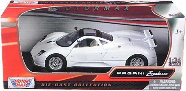 Alt view image 3 of 6 - Pagani Zonda C12 White 1/24 Diecast Car Model by Motormax