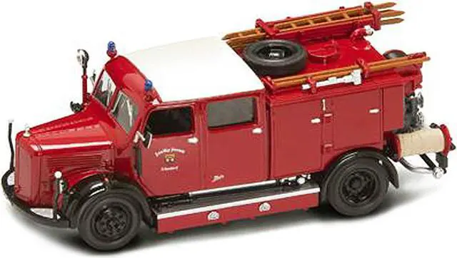 Alt view image 2 of 4 - 1950 Mercedes Benz TLF-15 Fire Engine Red 1/43 Diecast Model by Road Signature