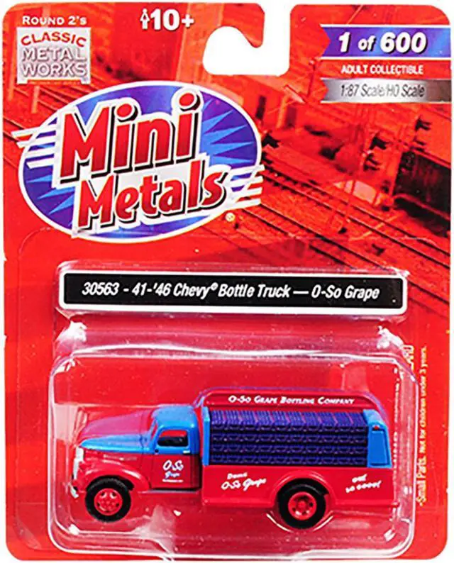 Alt view image 7 of 7 - 1941-1946 Chevrolet Delivery Bottle Truck "O-So Grape" 1/87 (HO) Scale Model by Classic Metal Works