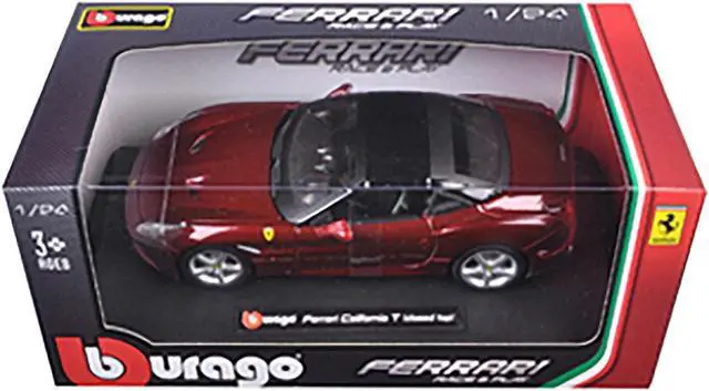 Alt view image 3 of 3 - Ferrari California T Burgundy Closed Top 1/24 Diecast Model Car by Bburago