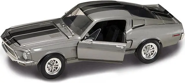 Main image of 1968 Shelby GT 500KR Silver 1/18 Diecast Model Car by Road Signature