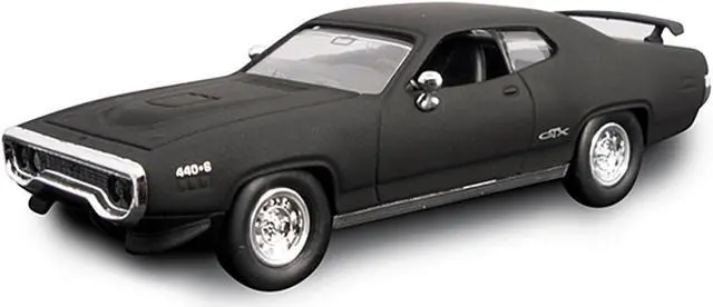 Alt view image 2 of 3 - 1971 Plymouth GTX Matt Black 1/43 Diecast Model Car by Road Signature
