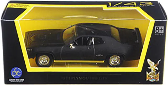 Alt view image 3 of 3 - 1971 Plymouth GTX Matt Black 1/43 Diecast Model Car by Road Signature