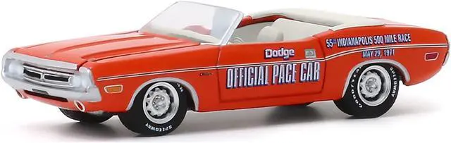 Alt view image 2 of 6 - 1971 Dodge Challenger Convertible Official Pace Car Orange "55th Indianapolis 500 Mile Race" "Hobby Exclusive" 1/64 Diecast Model Car by Greenlight