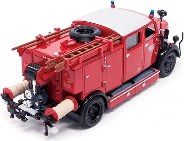Alt view image 4 of 4 - 1950 Mercedes Benz TLF-15 Fire Engine Red 1/43 Diecast Model by Road Signature