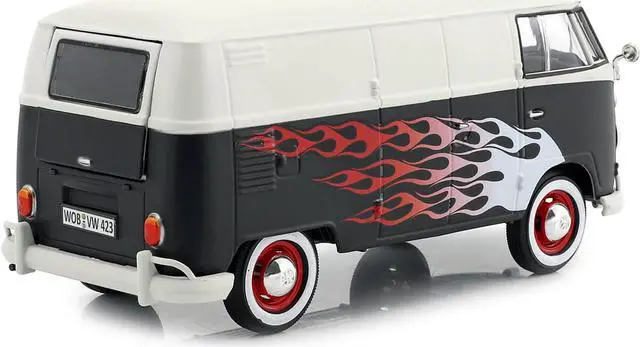 Alt view image 3 of 3 - Volkswagen Type 2 (T1) Delivery Van with Flames 1/24 Diecast Car Model by Motormax
