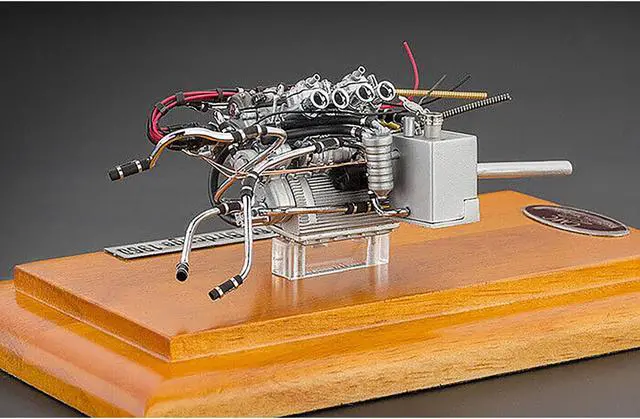Alt view image 3 of 5 - Engine with Display Showcase from 1960 Maserati Tipo 61 Birdcage 1/18 Diecast Model by CMC