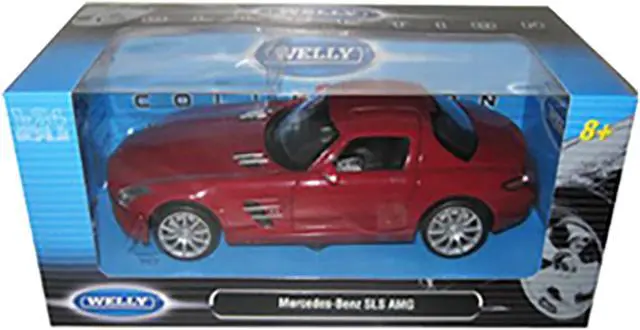 Alt view image 3 of 3 - Mercedes SLS AMG Red 1/24 Diecast Model Car by Welly