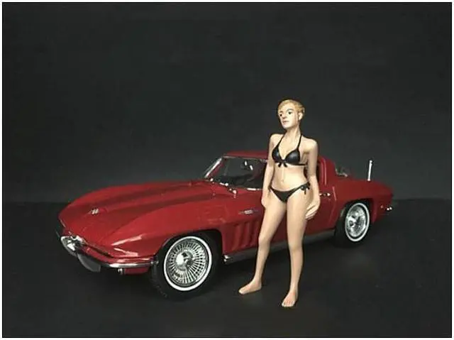 Alt view image 3 of 9 - American Diorama 38168 April Bikini Calendar Girl Figure for 1 isto 18 Diecast Model Car