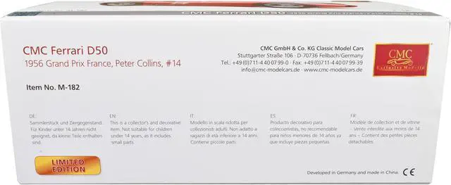 Alt view image 3 of 3 - 1956 Ferrari Lancia D50 #14 Peter Collins GP France Limited Edition to 1,500 pieces 1/18 Diecast Model by CMC